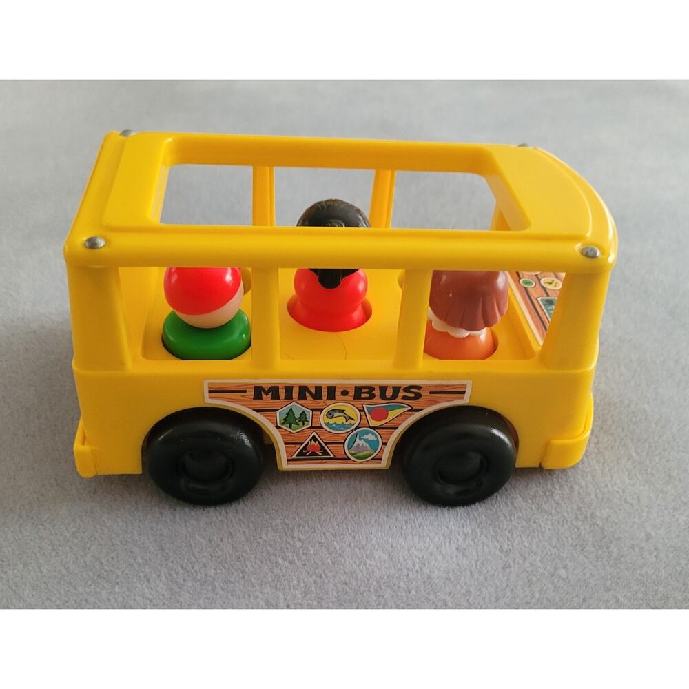 FISHER PRICE Little People Yellow Mini Bus-#141/Vintage 1988-Pampers Promotional - Picture 4 of 11